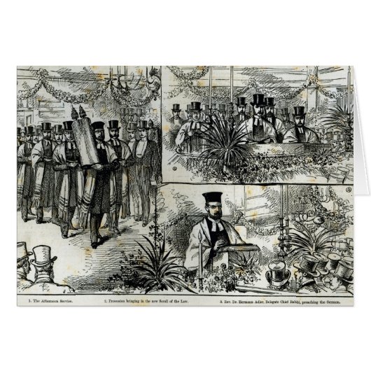 Service at the Jewish Synagogue Cards (Front Horizontal)