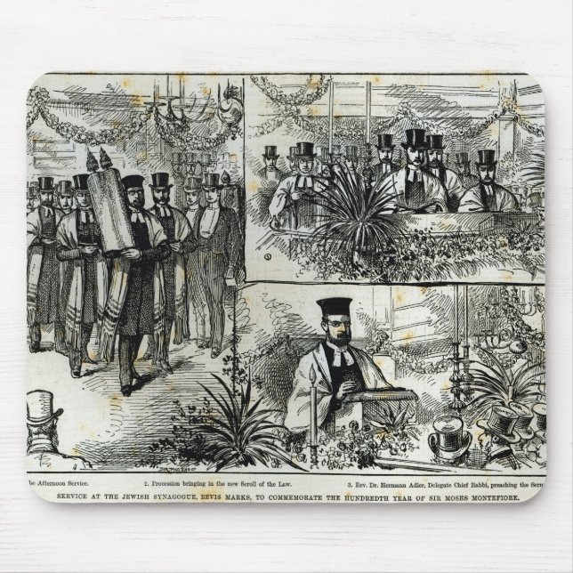 Service at the Jewish Synagogue Mouse Pad (Front)
