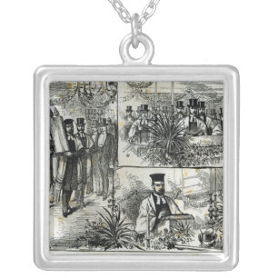 Service at the Jewish Synagogue Silver Plated Necklace