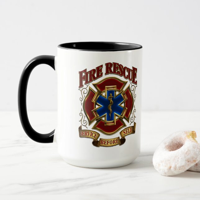 Service Before Self Fire Rescue Mug (With Donut)