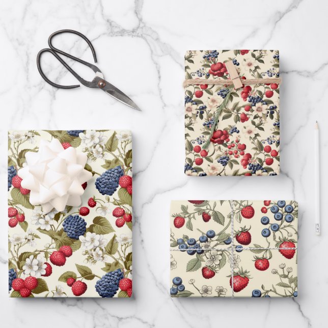  Service Berry Wrapping Paper Sheets (Front)