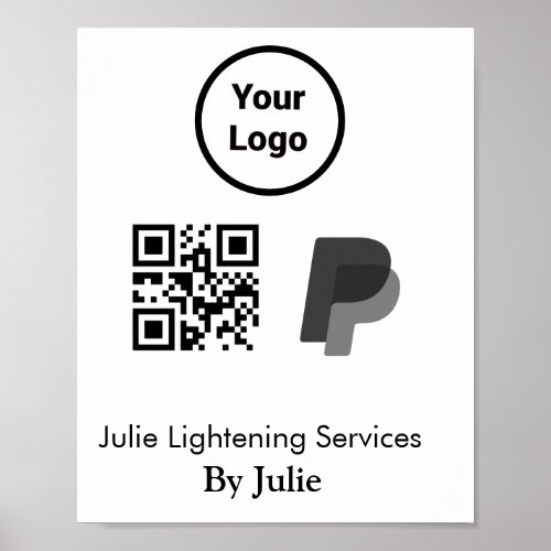 Service business card add your logo Q R code name  Poster