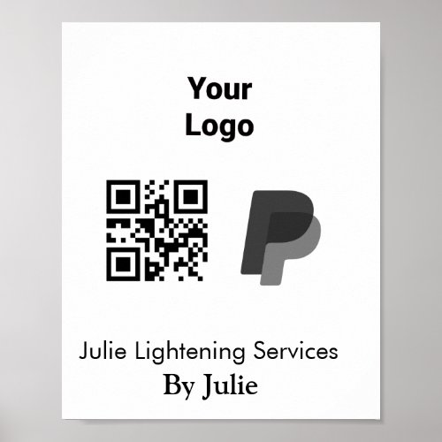 Service business card add your logo Q R code name  Poster