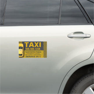Service Cab Driver Business Yellow TAXI Company Car Magnet