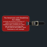 Service dog ADA law tag<br><div class="desc">It is illegal and immoral to attempt to pass a pet off as a service animal. Please do not do so with my products.</div>