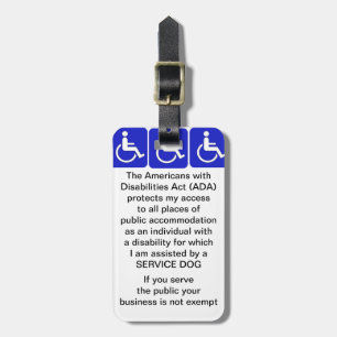 Service Dog ADA Law Tag