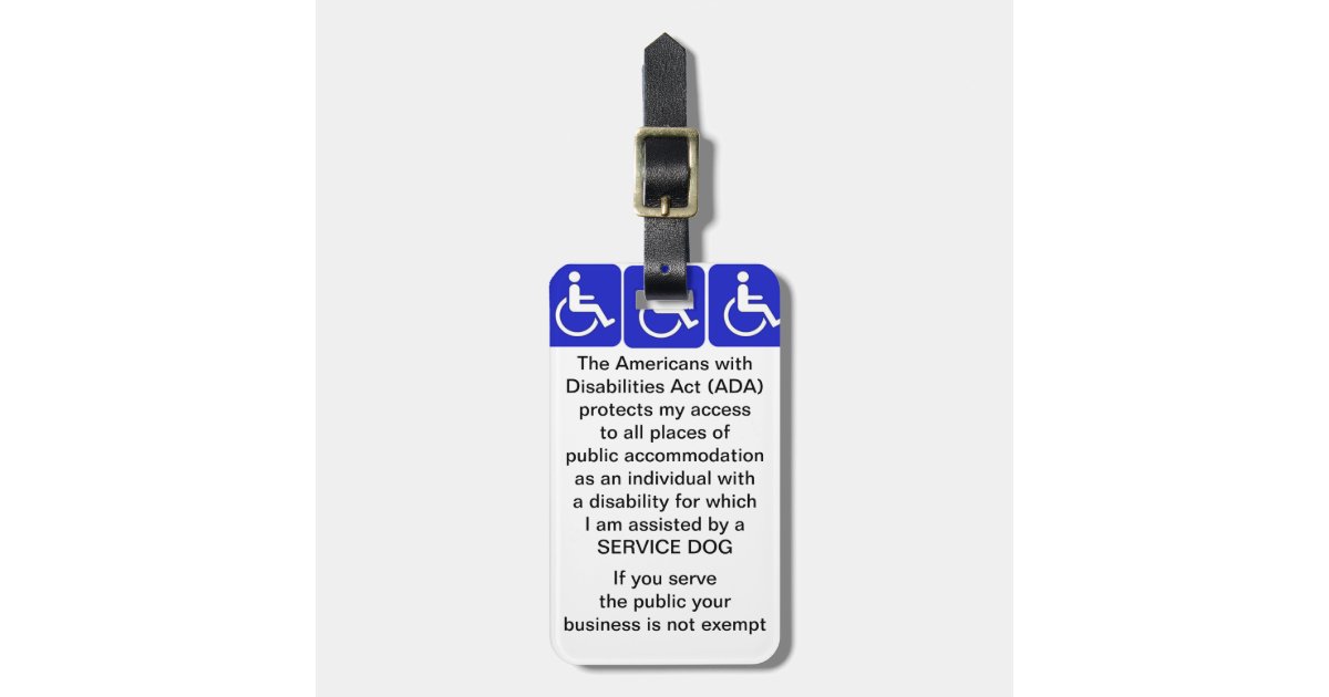 Service Dog ADA Law Tag Zazzle