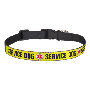 Service Dog Animal Medical Alert Symbol Yellow Pet Collar