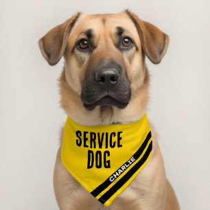 Service Dog Animal Name Safety Bright Yellow Pet Bandana Collar