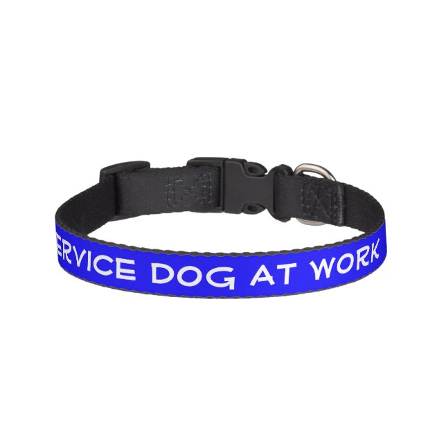 Service Dog At Work (small) Pet Collar (Front)