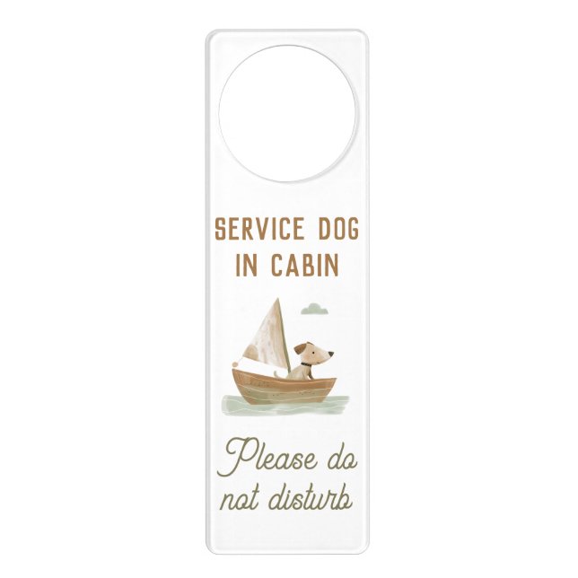 Service Dog Cruise Cabin Stateroom Door Sign (Front)