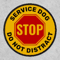 Stop Sign 'Do Not Pet  Do Not Distract' Embroidered Velcro Patch