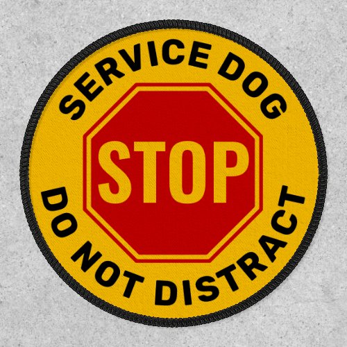 Service Dog _ Do Not Distract Red Gold Velcro Patch