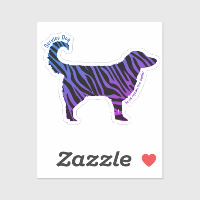 Service Dog, Do not separate from handler galaxy Sticker (Sheet)