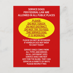 Service Dog Etiquette Postcard