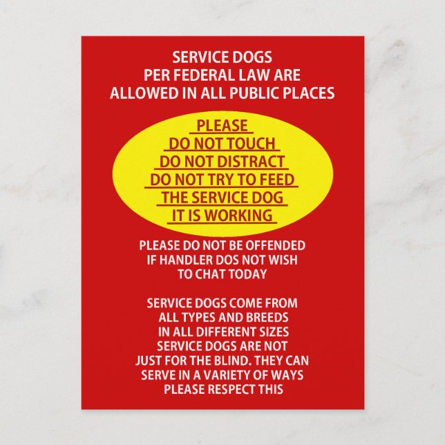 Service Dog Etiquette Postcard (Front)
