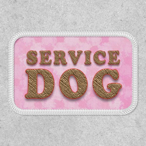 Service Dog Gold Pink Patch