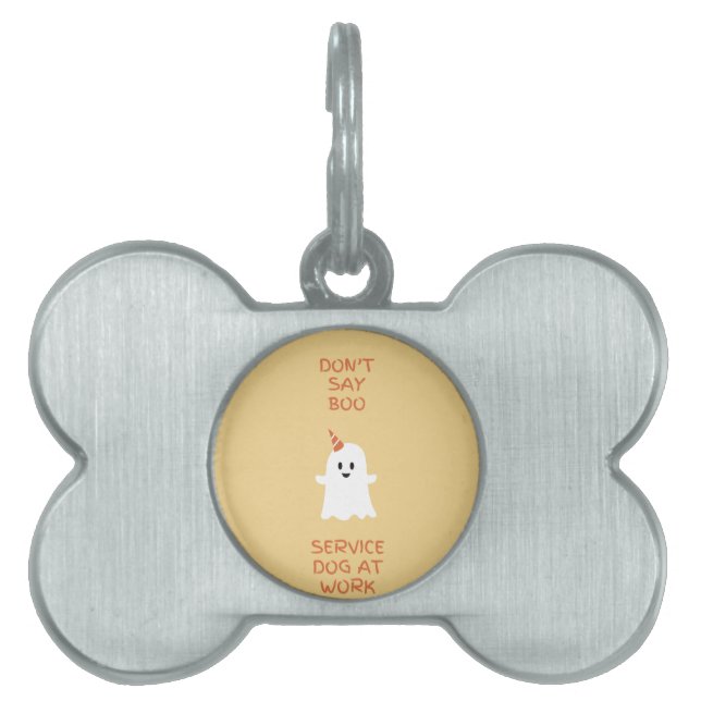 Service Dog Halloween Theme Pet ID Tag (Front)