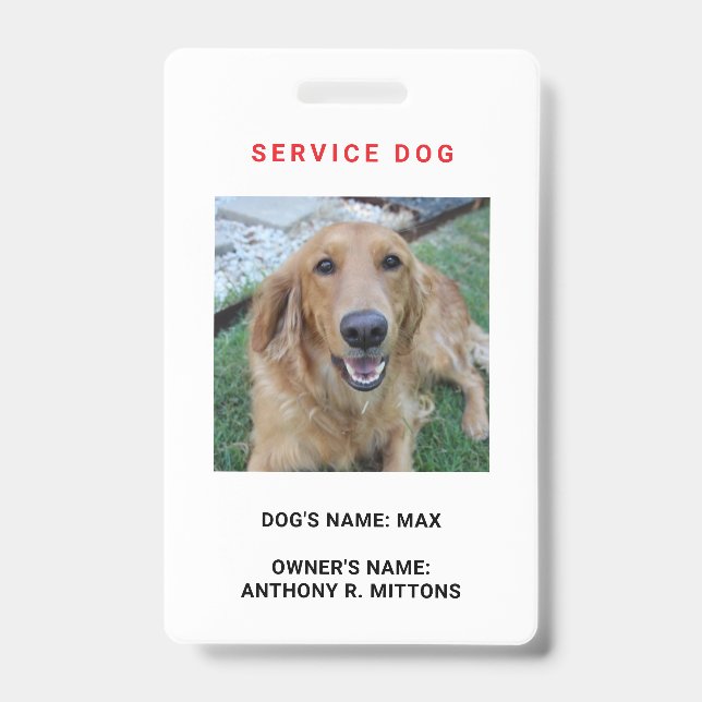 Service Dog ID Badge (Front)