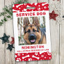 Service Dog ID Personalized Red Paw Prints Photo Badge