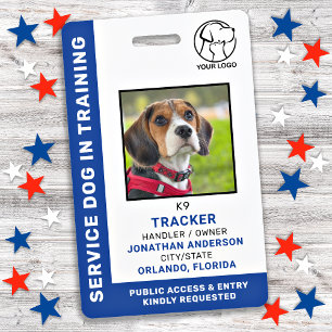 Service Dog In Training Business Logo Photo ID Badge