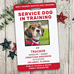 Service Dog In Training ID Card Personalized Photo Badge