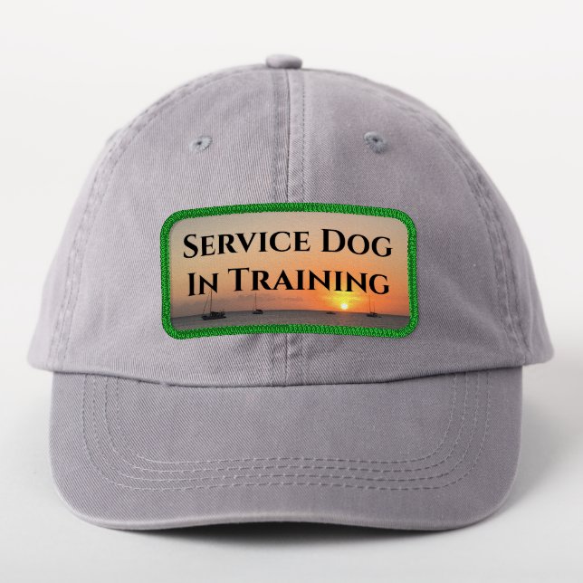 Service Dog In Training Nature Sunset Personalize Patch (On Headwear)