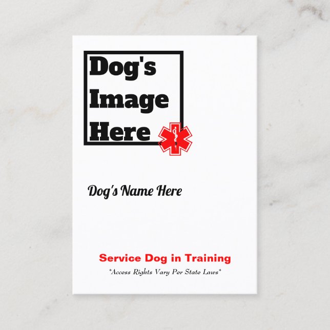 Service Dog in Training Trading Card (Front)