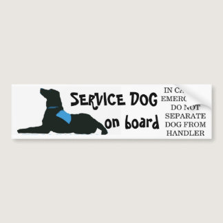 Service Dog on Board Bumper Sticker