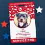 Service Dog Personalized Red Paw Prints Photo ID Badge