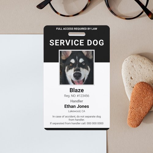Service Dog Photo Black Badge