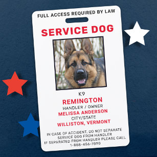Service Dog Photo ID Badge