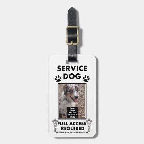 Service Dog Photo ID Luggage Tag