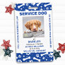 Service Dog Photo ID Personalized Blue Paw Prints Badge