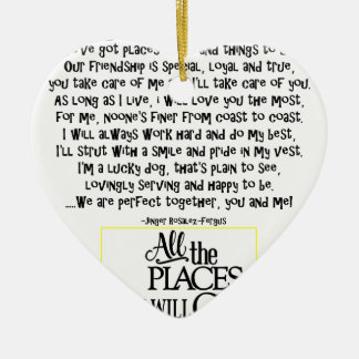 Service dog poem FNL BACK yellow Ceramic Ornament