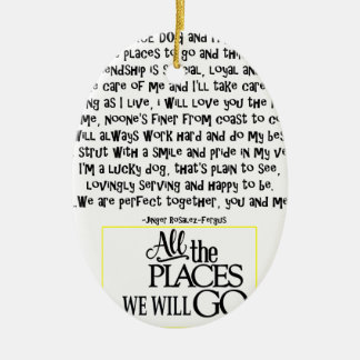 Service dog poem FNL BACK yellow Ceramic Ornament