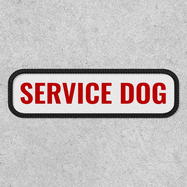 Service Dog Red Velcro Dog Vest  Patch (Front)