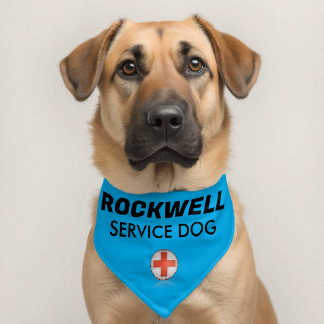 SERVICE DOG SUPPORT ANIMAL 🐕🎉 Monogram Pet Bandana Collar