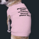 SERVICE DOG TEE<br><div class="desc">A pink tee for a small girl who helps you through the day. Service dog working and please don't pet printed on the back lets others know that your dog is not just a pet.</div>