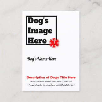 Service Dog Trading Card