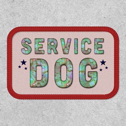 Service Dog Watercolor Stylish Stars  Patch