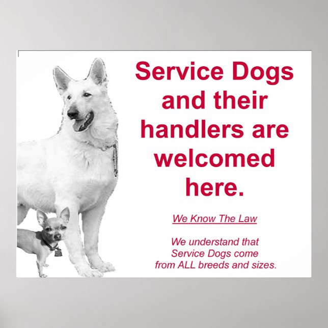 Service Dogs are welcome Poster (Front)