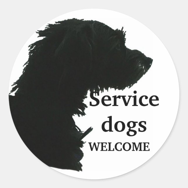 Service Dogs Welcome Classic Round Sticker (Front)