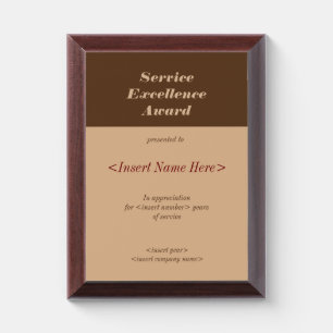 Service Excellence Award Plaque