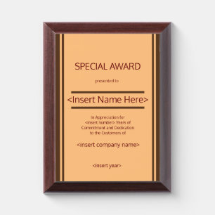 Service Excellence Award Plaque