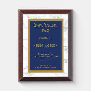 Service Excellence Award Plaque