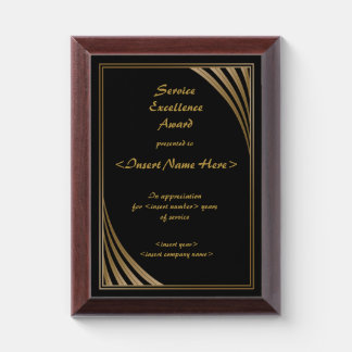 Service Excellence Award Plaque