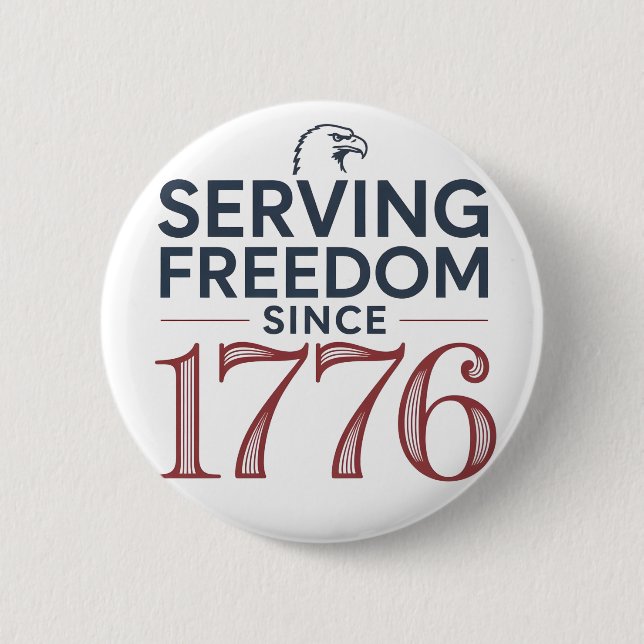 Service Freedom Since 1776 4th of July 250th Anniv Button (Front)