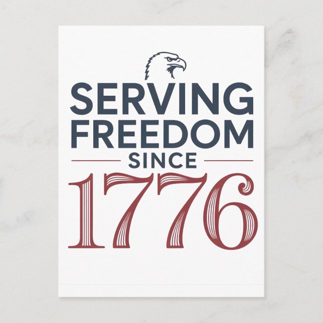 Service Freedom Since 1776 4th of July 250th Anniv Postcard (Front)