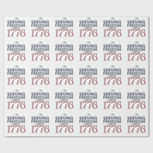 Service Freedom Since 1776 4th of July 250th Anniv Wrapping Paper